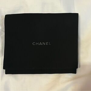 CHANEL Small Black Velvet Fold Over Clutch